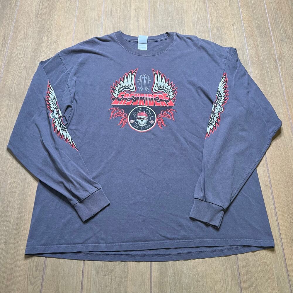 Easyriders 2005 Bike Show‎ Reno NV Long Sleeve Shirt XXL Gildan Skull Y2K